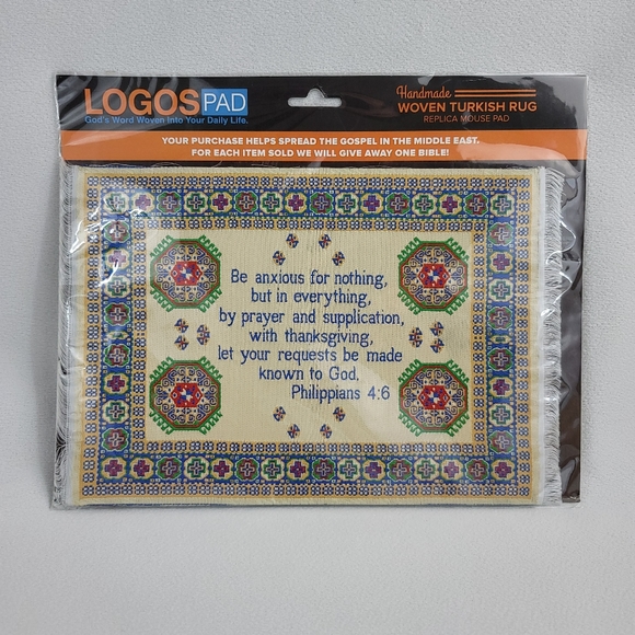 Woven Mini Rug Mouse Pad - Philippians 4:6 - Make in Turkey - Picture 10 of 10
